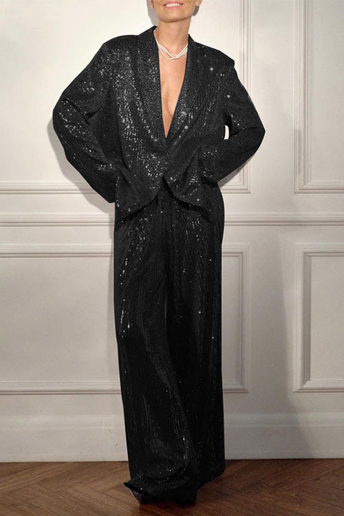 Jachetă Costum cu Paiete