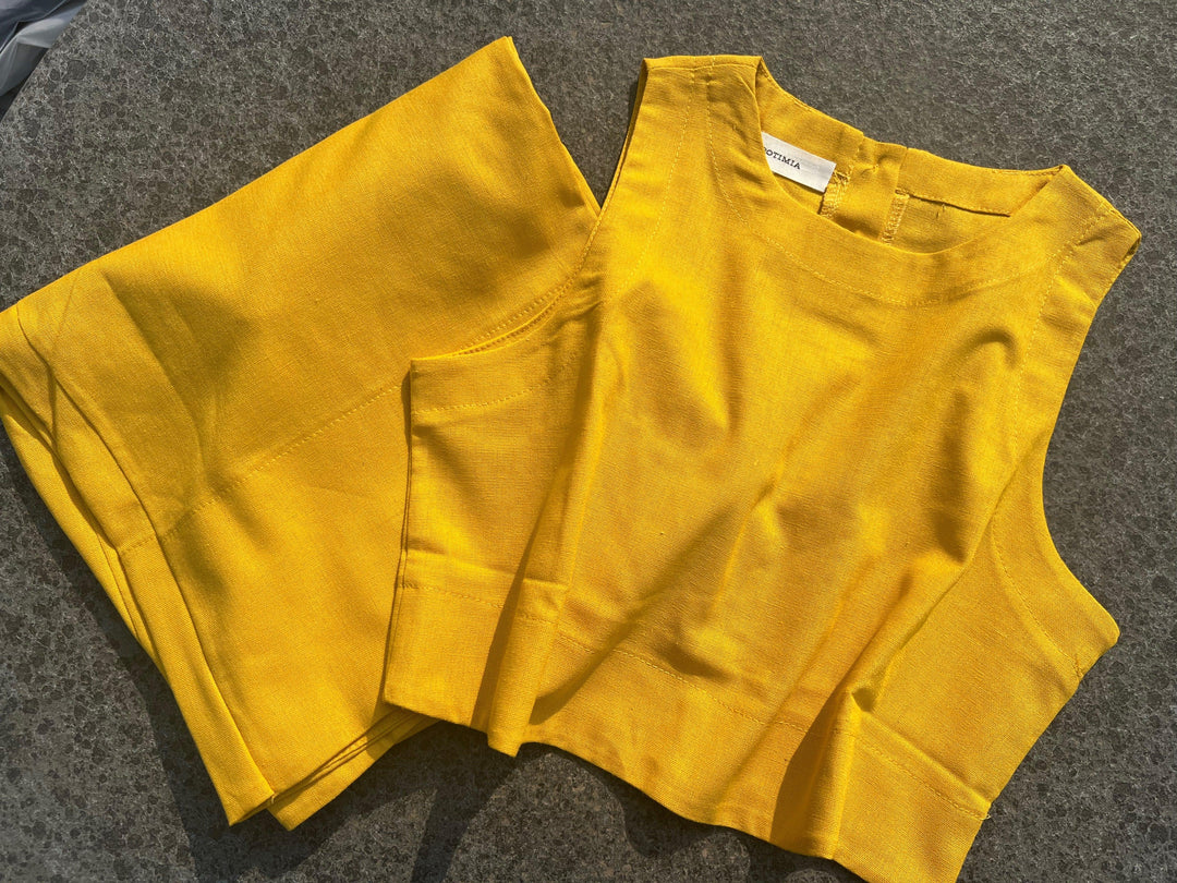 Set Șic în Două Piese fără Mâneci Unicolor