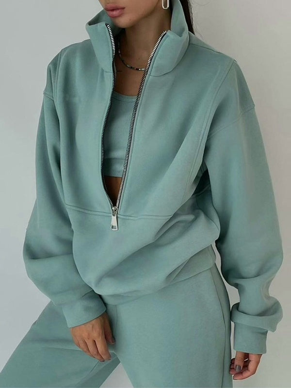 Set Sportiv Stradal Casual în Două Piese din Fleece