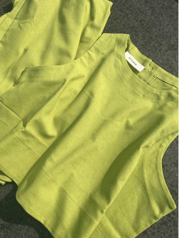 Set Șic în Două Piese fără Mâneci Unicolor