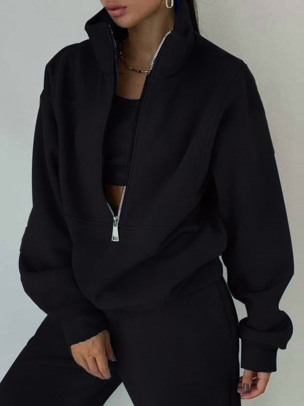 Set Sportiv Stradal Casual în Două Piese din Fleece