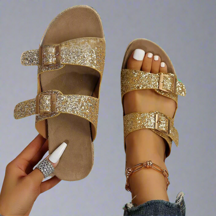 Elfriede | Sandale din piele premium strălucitoare