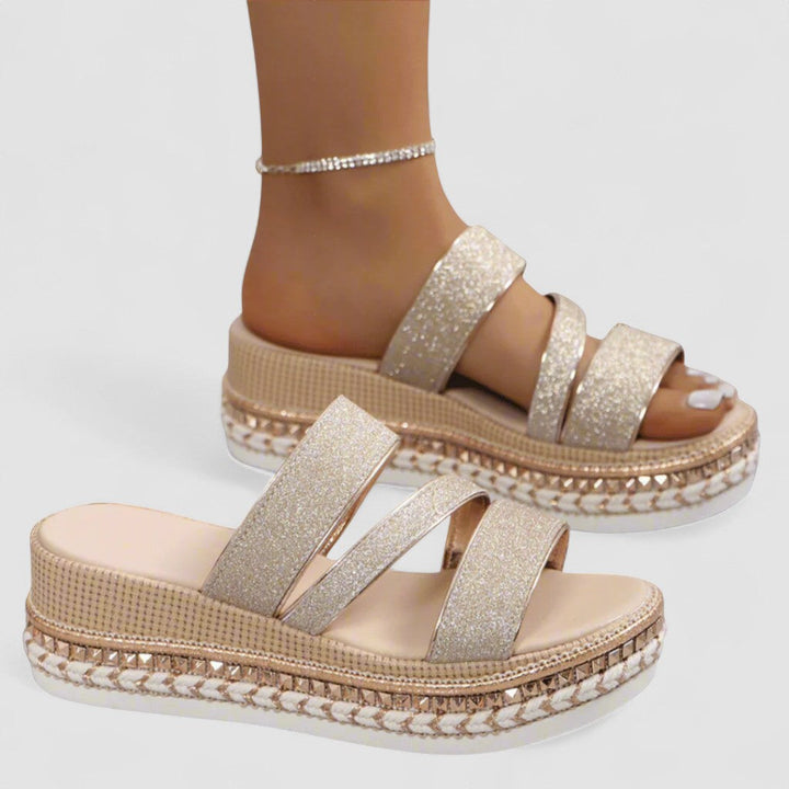 Helga | Sandale confortabile cu toc din material premium