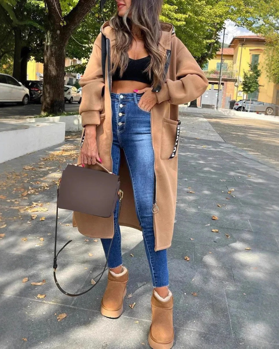 Marina – Hanorac lung cu glugă