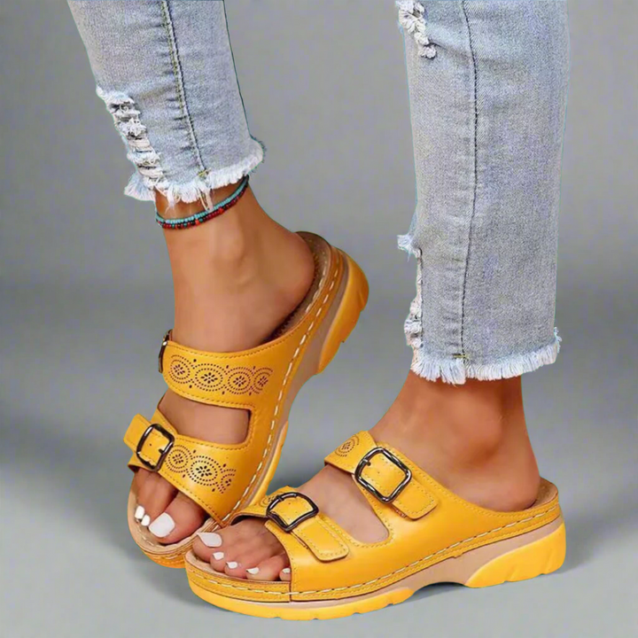 Dorothee | Sandale cu talpă înaltă și curea dublă – Confortabile și Stilate