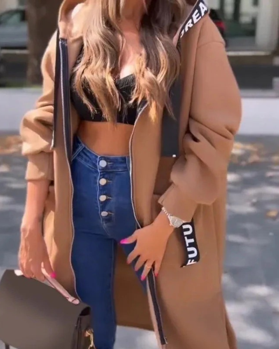 Marina – Hanorac lung cu glugă