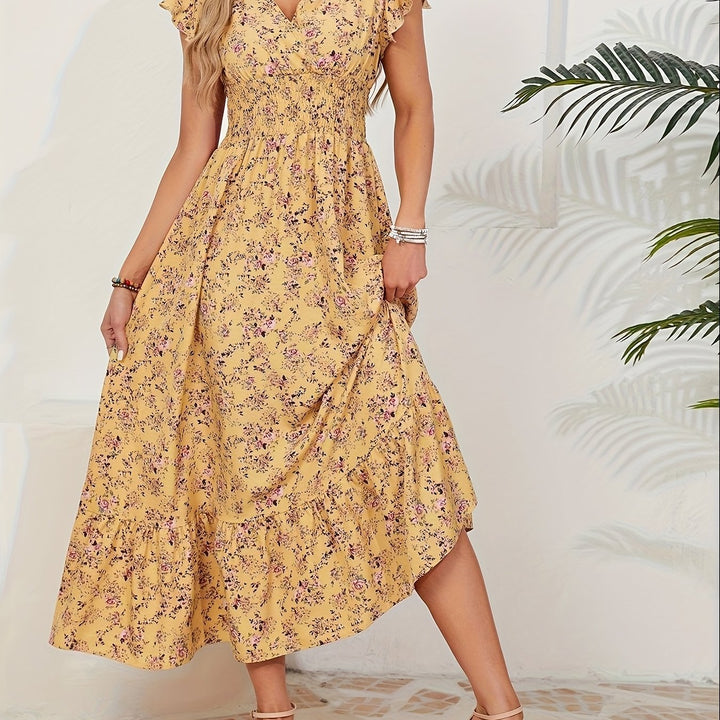 Mia | Rochie Florală cu Fante