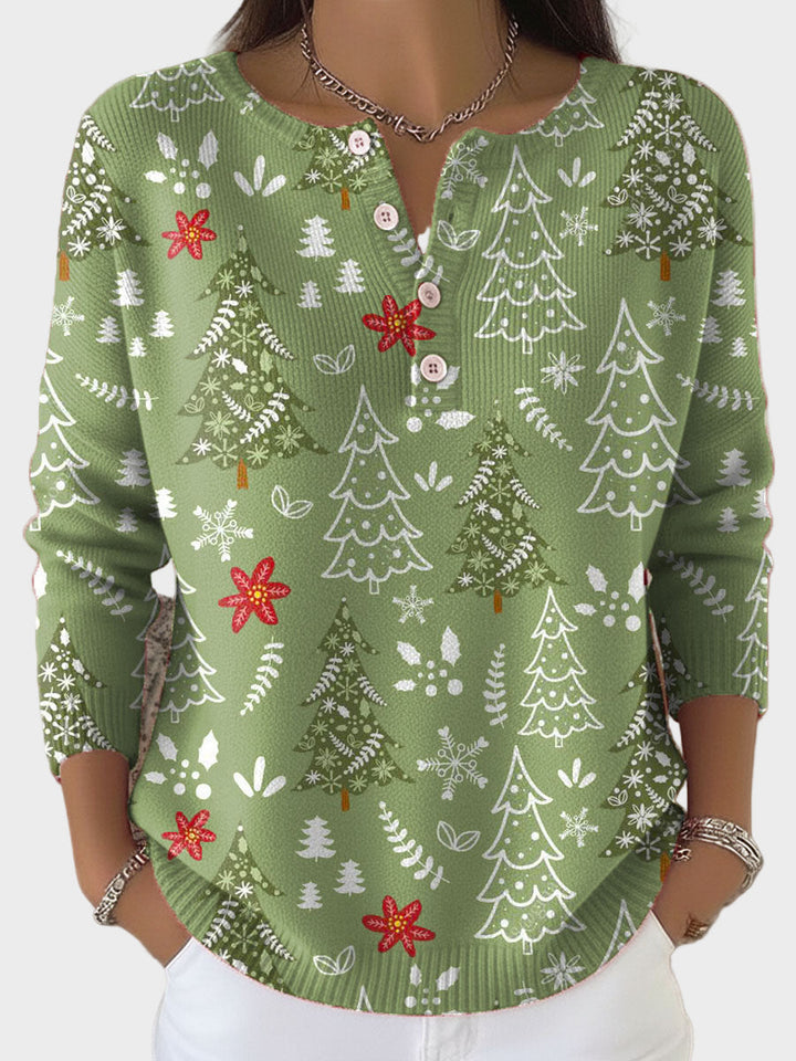 Edith | Pulover de Crăciun cu Nasturi