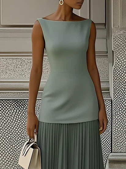 Molly | Rochie lungă plisată