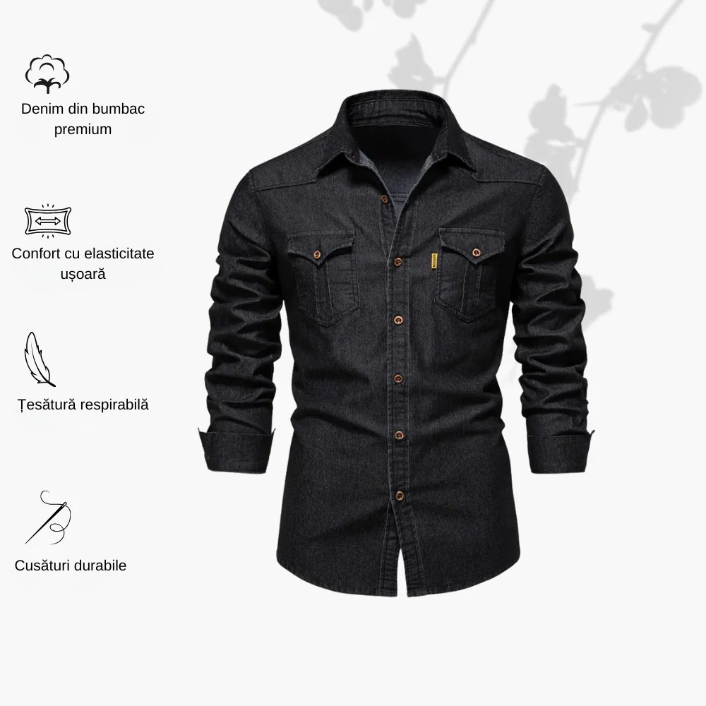 Kilian™ | Cămașă din denim/bumbac de înaltă calitate