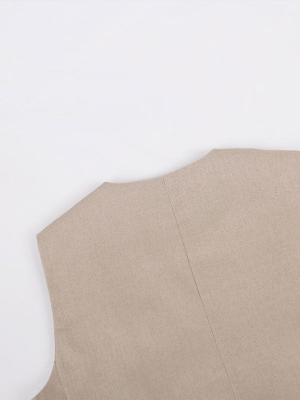 Costum Clasic din Bumbac-In cu Decolteu V, Pantaloni Largi Plisați