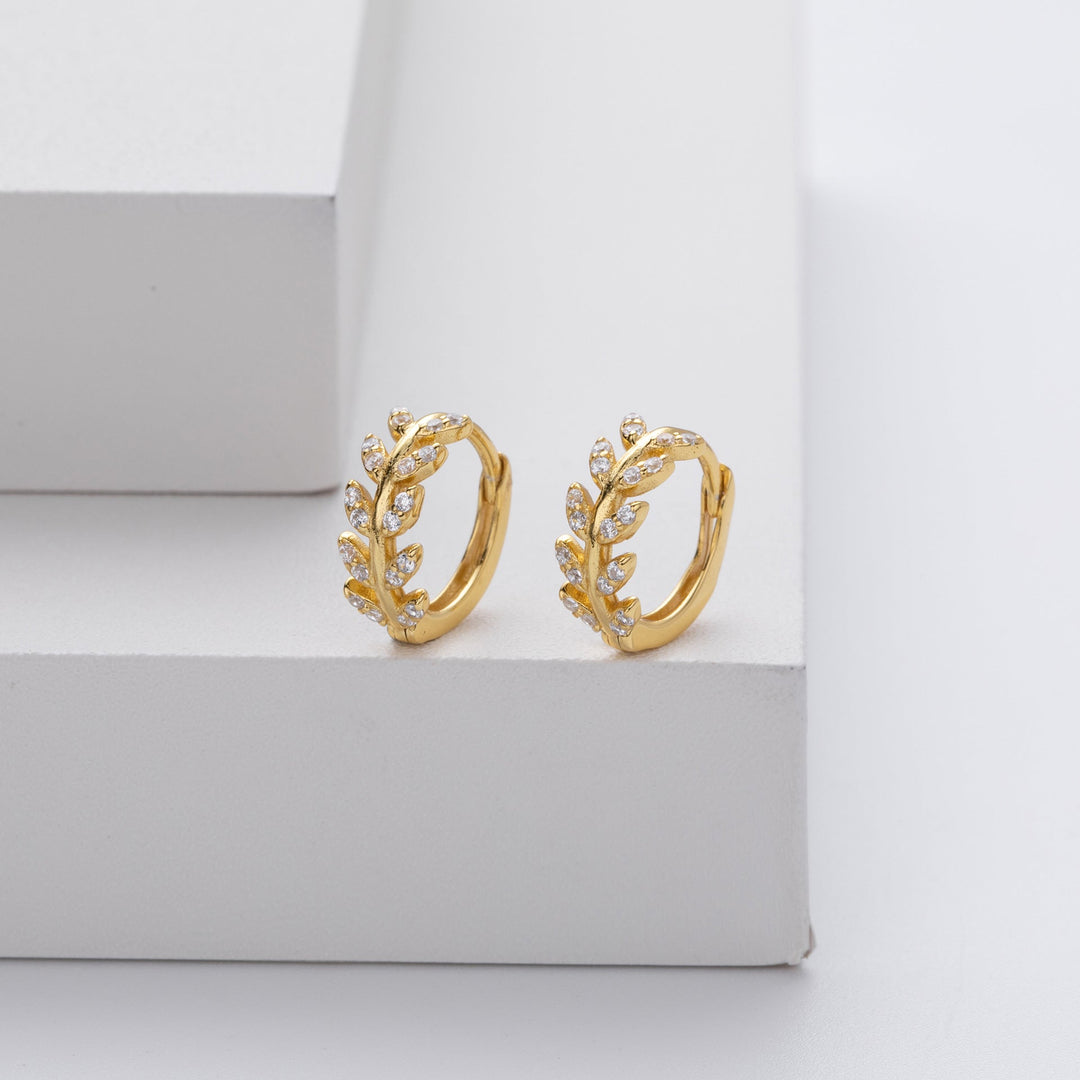 Silberne Blatt Creolen