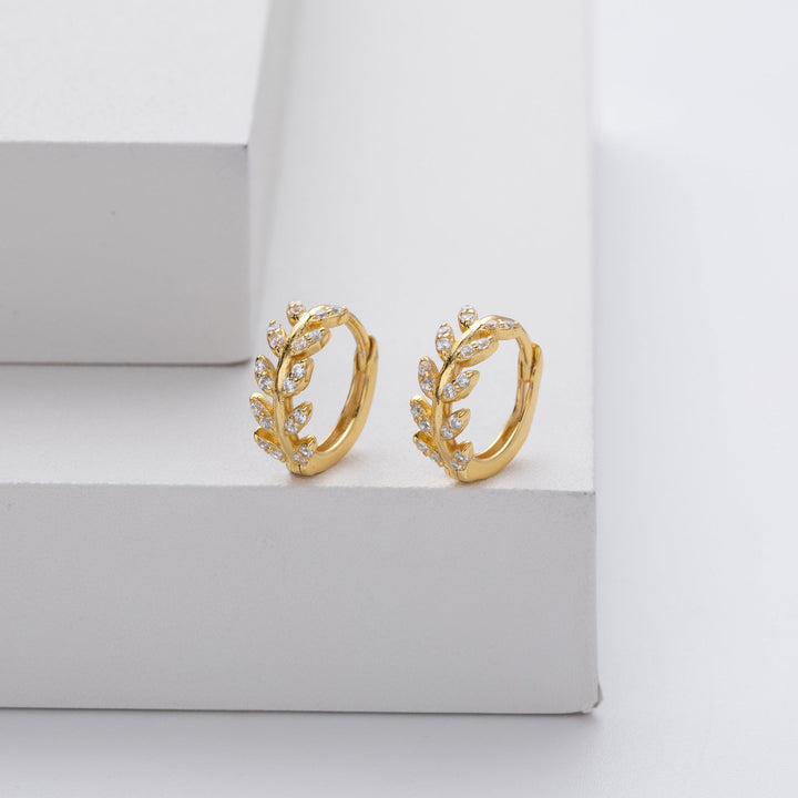 Silberne Blatt Creolen