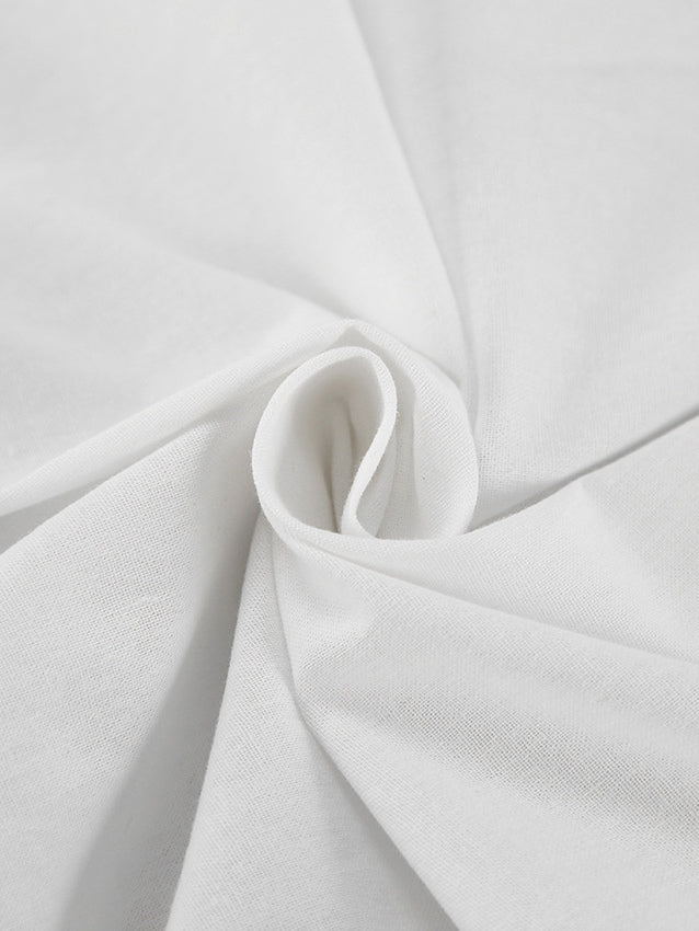 Set în Două Piese din Bumbac-In Alb-Negru cu Cămașă și Pantaloni Scurți