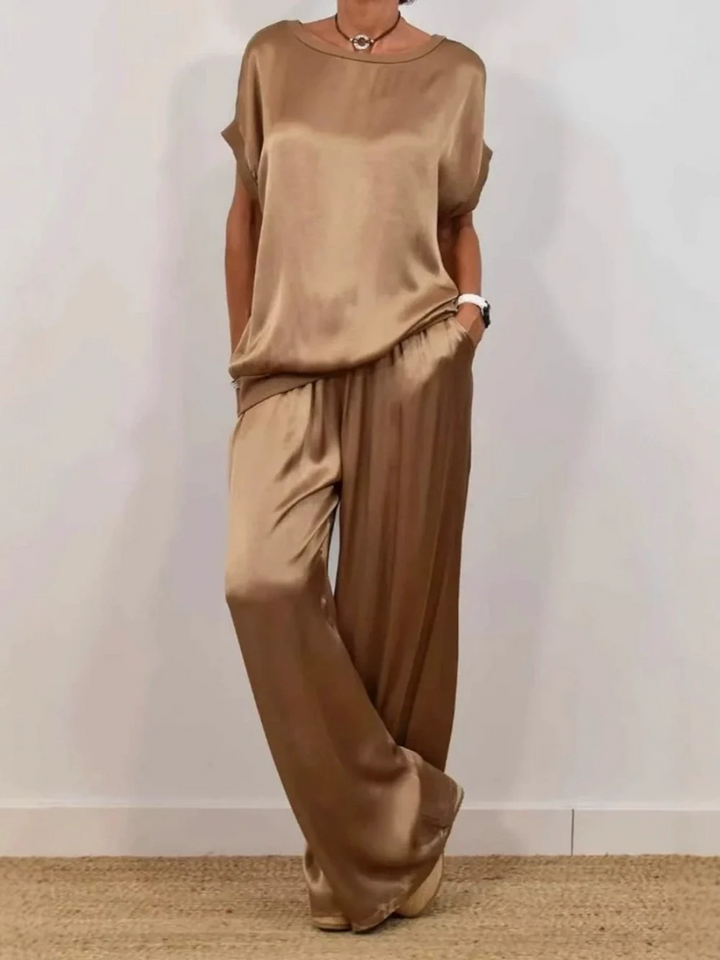 Set Casual cu Cămașă Lejeră și Pantaloni Largi