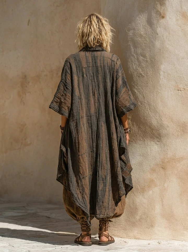 Set Boem Nomad în Trei Piese cu Imprimeu Artistic