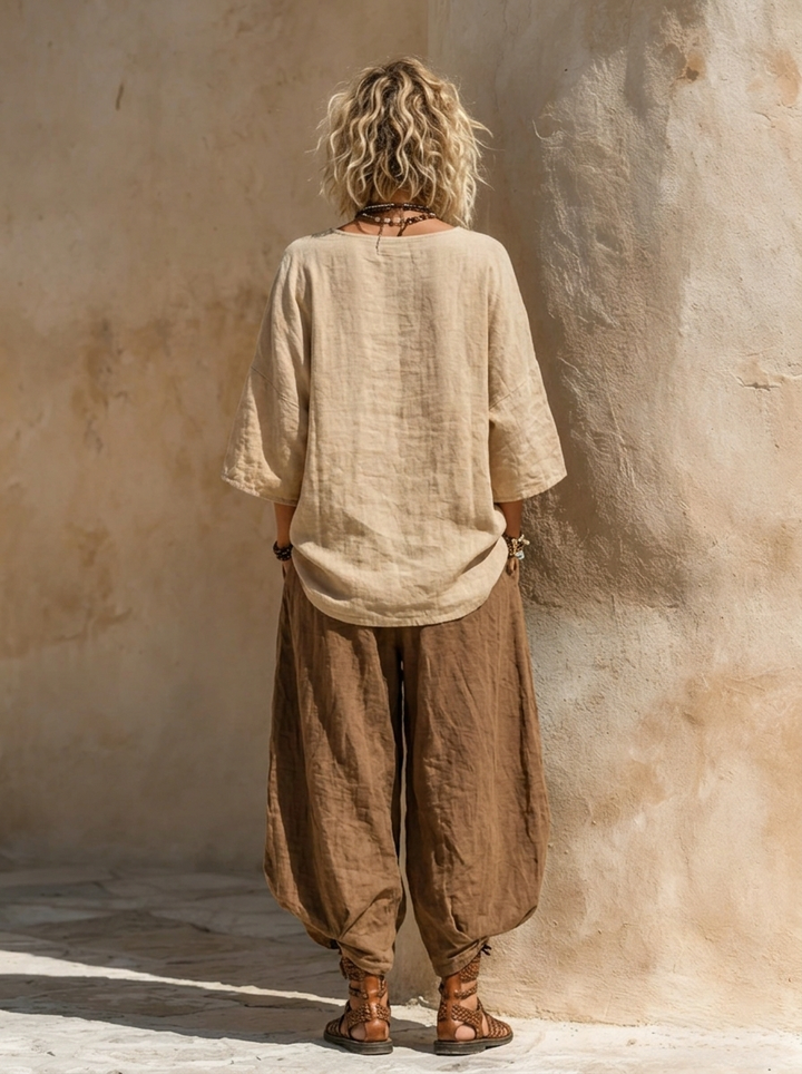 Set Boem Nomad în Trei Piese cu Imprimeu Artistic