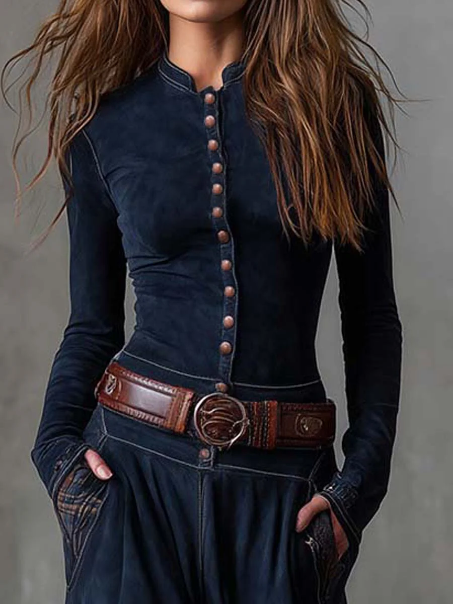 Azucena | Rochie maxi din piele întoarsă