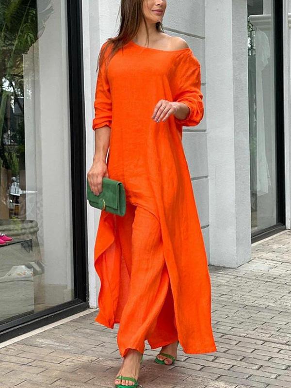 Set la Modă în Două Piese Unicolor