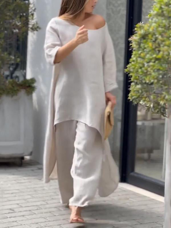 Set la Modă în Două Piese Unicolor