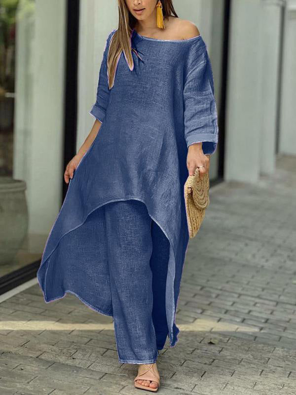 Set la Modă în Două Piese Unicolor