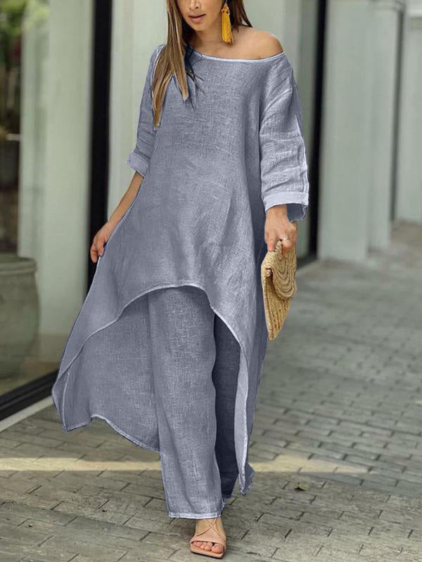 Set la Modă în Două Piese Unicolor