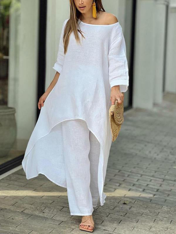 Set la Modă în Două Piese Unicolor