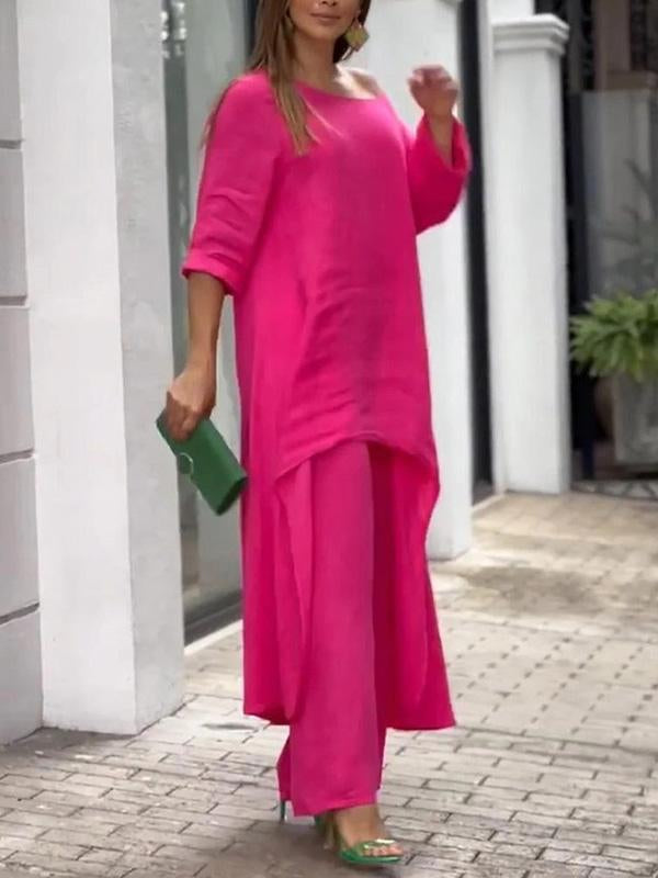 Set la Modă în Două Piese Unicolor