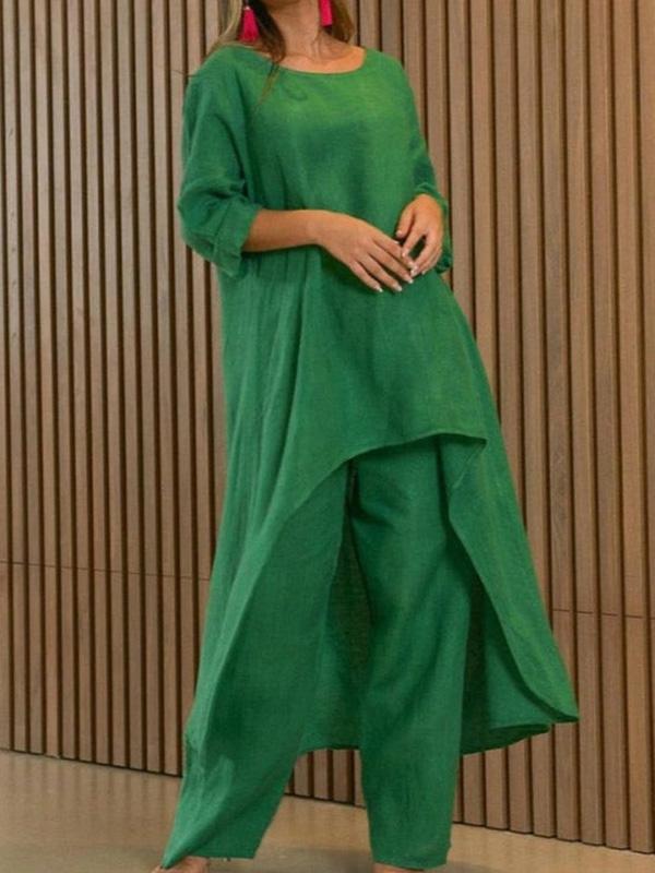 Set la Modă în Două Piese Unicolor